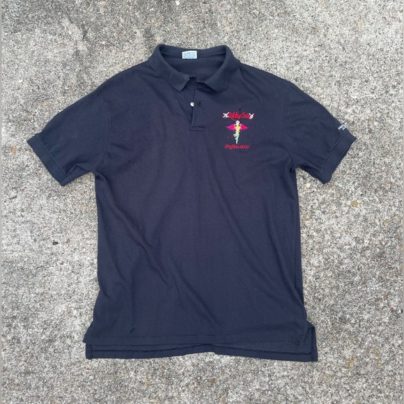 MOTLEY CRUE Dr. Feelgood 1990 vintage stage crew polo black - L - Picture 1 of 6